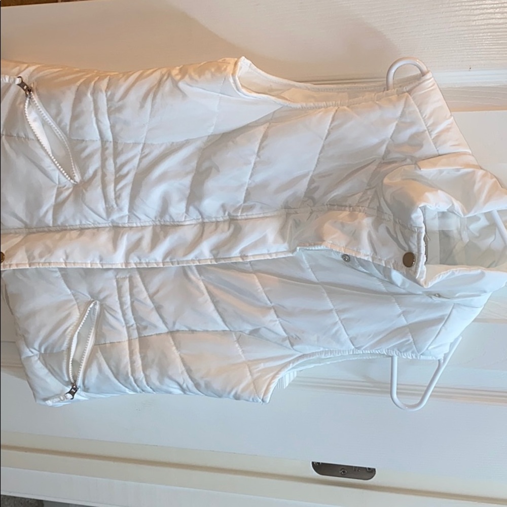 White puffer vest